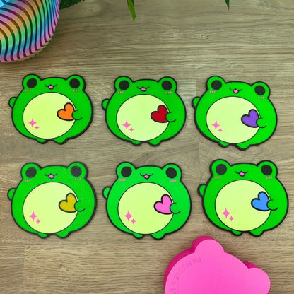 Kawaii frog coasters
