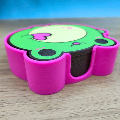 Kawaii frog coasters