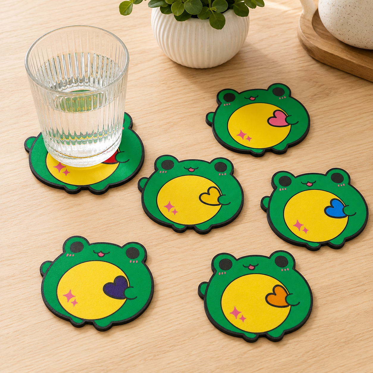 Posavasos ranas kawaii