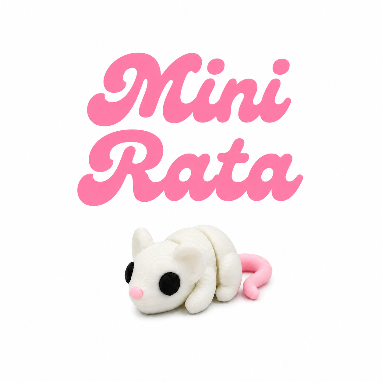 Mini articulated white rat