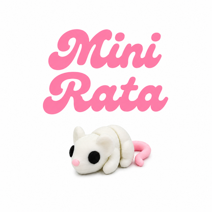 Mini articulated white rat