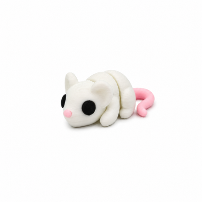 Mini articulated white rat