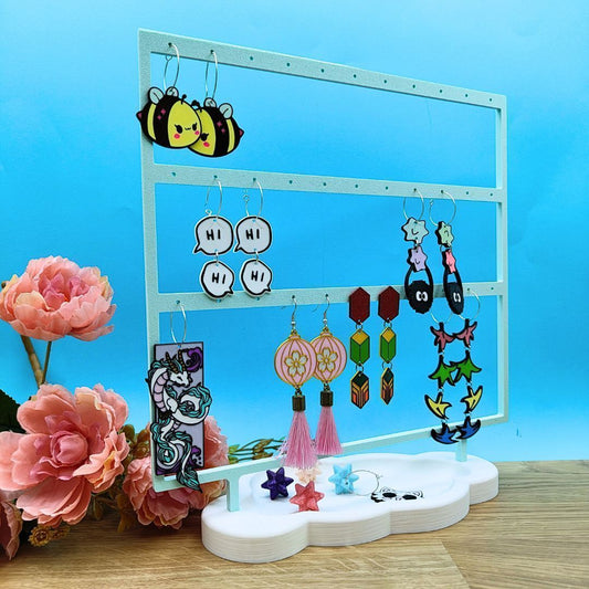 Expositor de pendientes nube diseño personalizable y sostenible