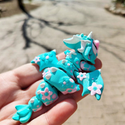 Charming turquoise sakura dragon