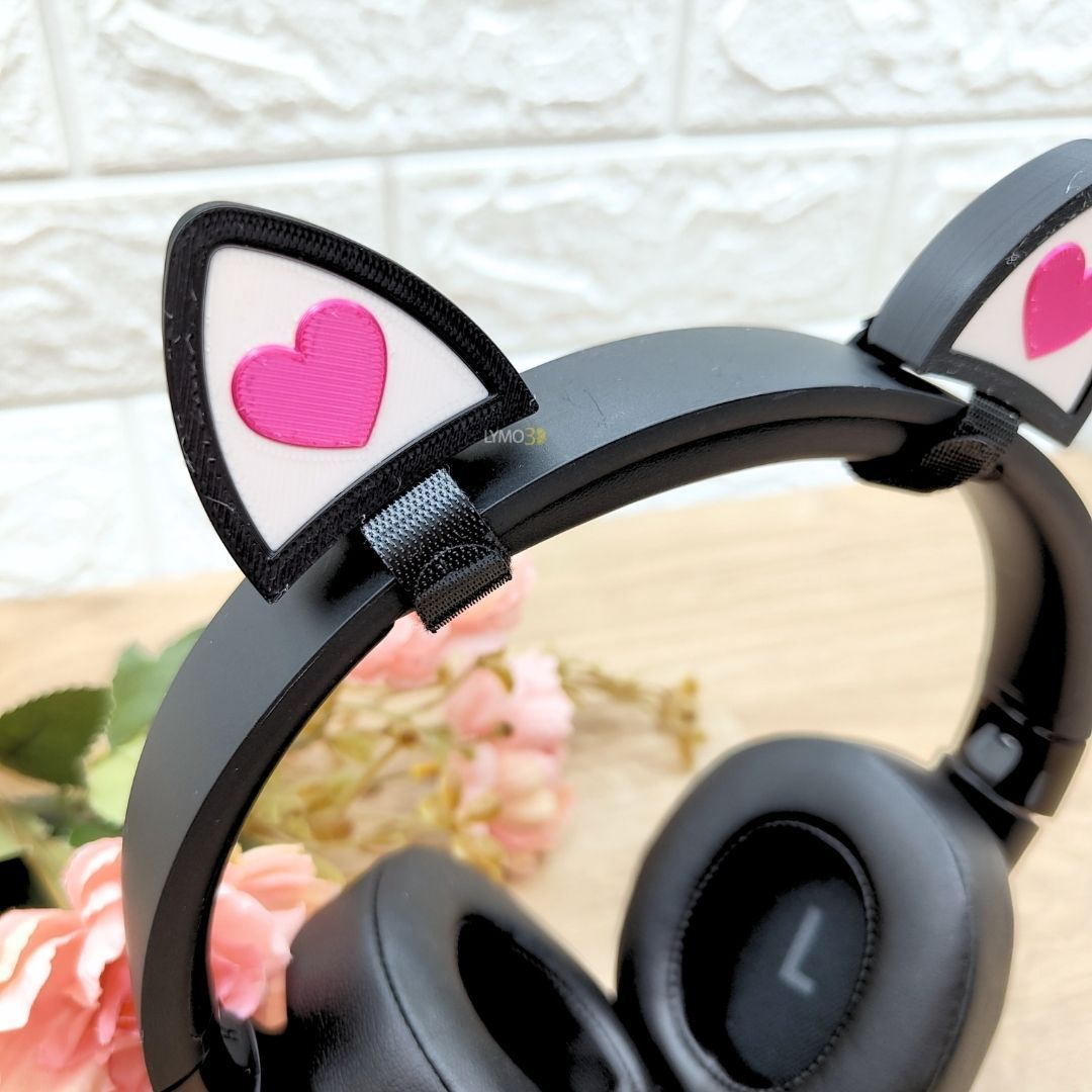 Orejas de gato love Black&Pink