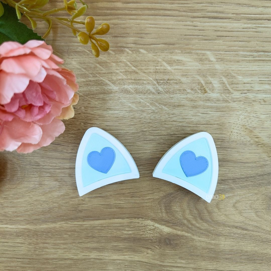 Orejas de gato love White&Blue