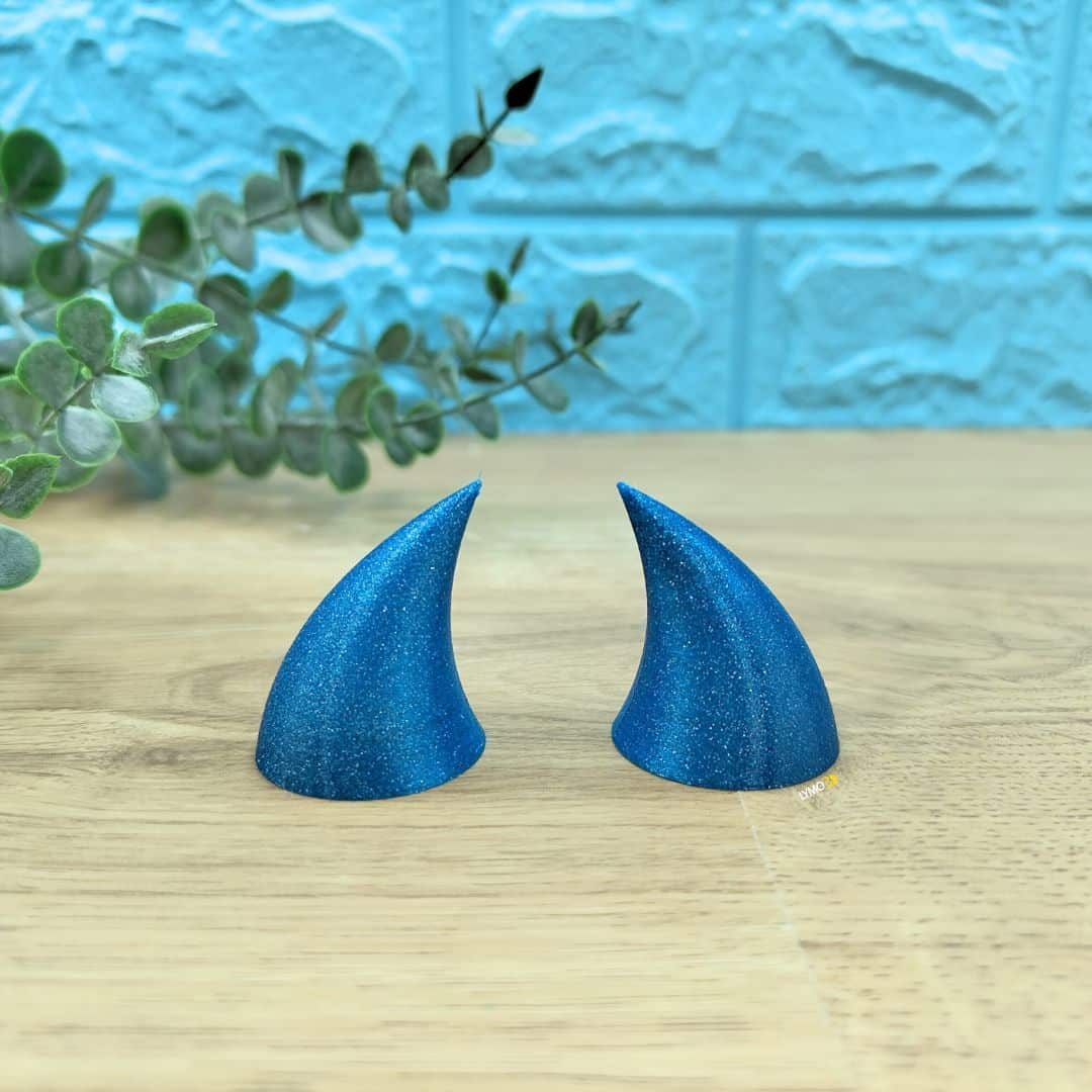 cuernitos azul purpurina x lymo3d