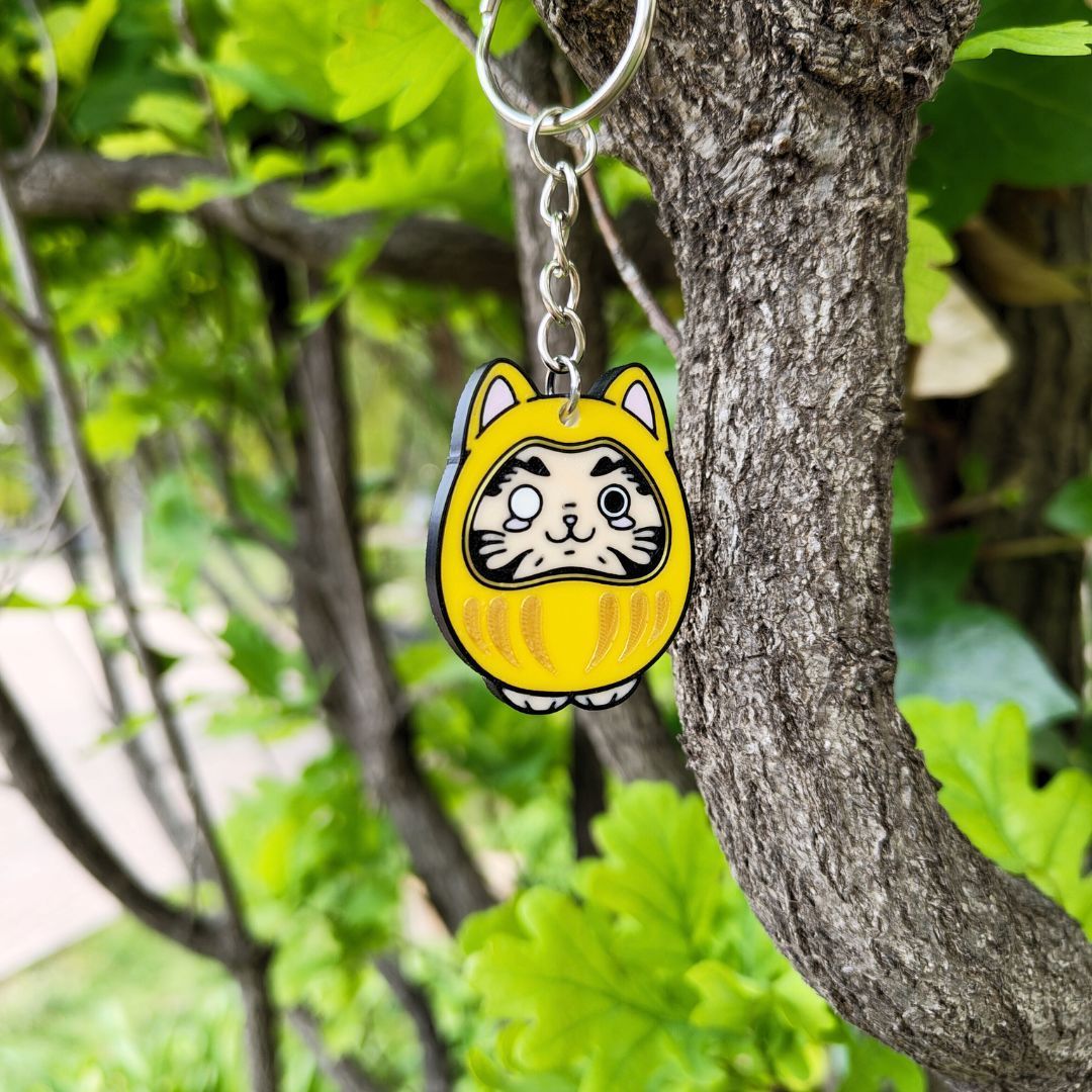 Kawaii Cat Daruma Keychains
