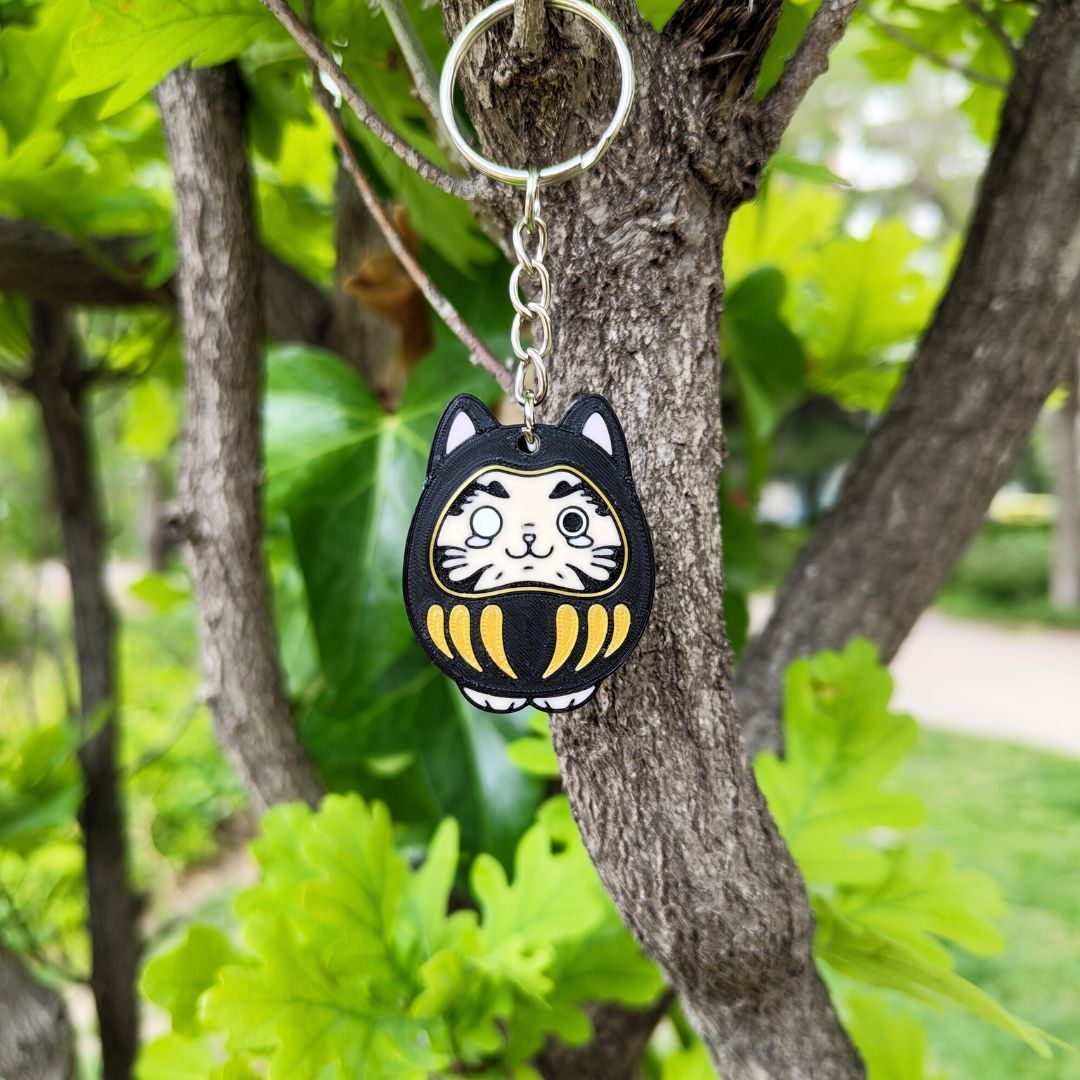 Kawaii Cat Daruma Keychains