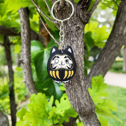 Kawaii Cat Daruma Keychains