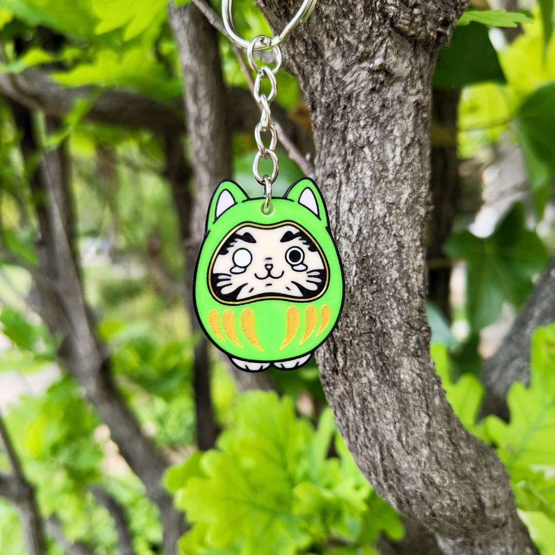 Kawaii Cat Daruma Keychains