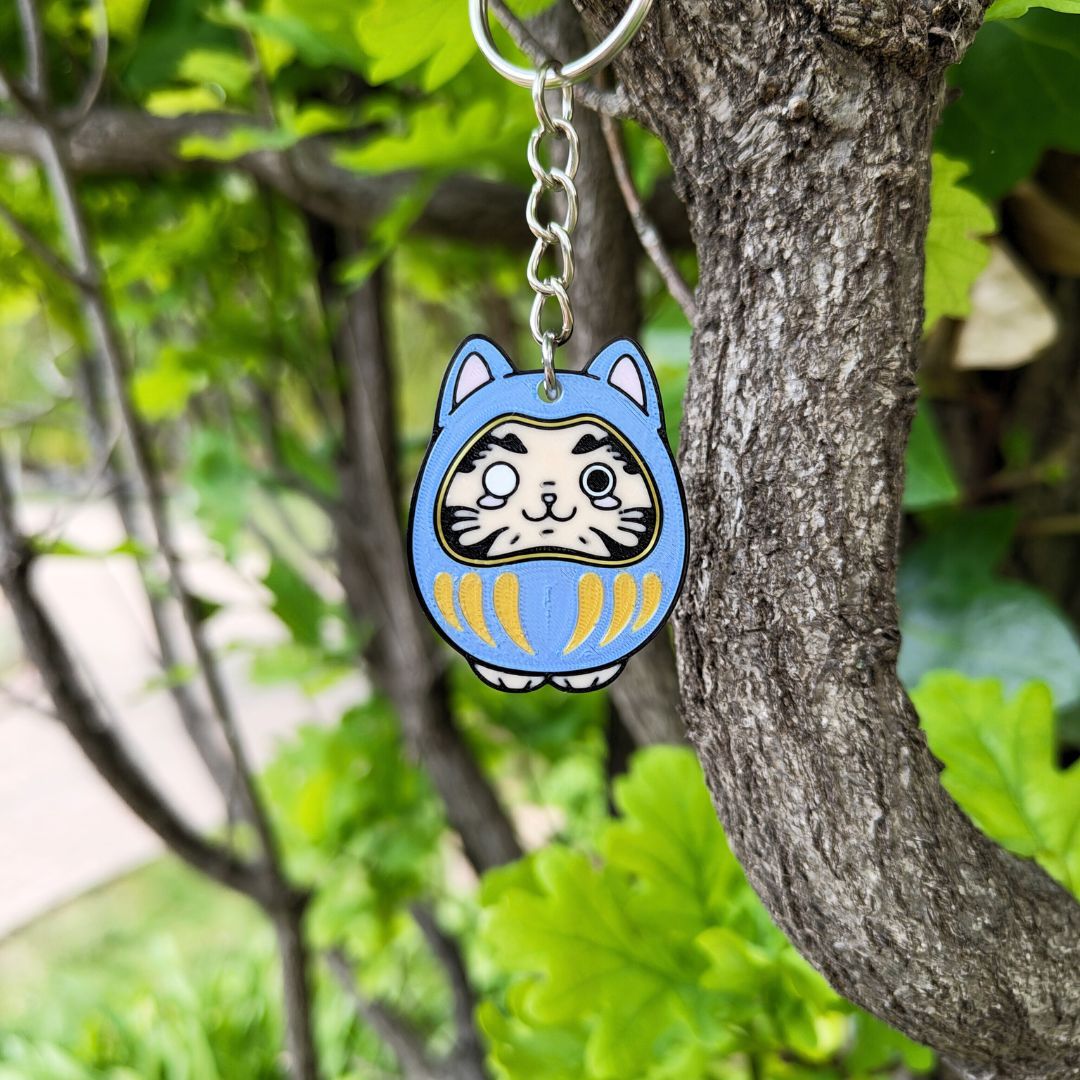 Kawaii Cat Daruma Keychains