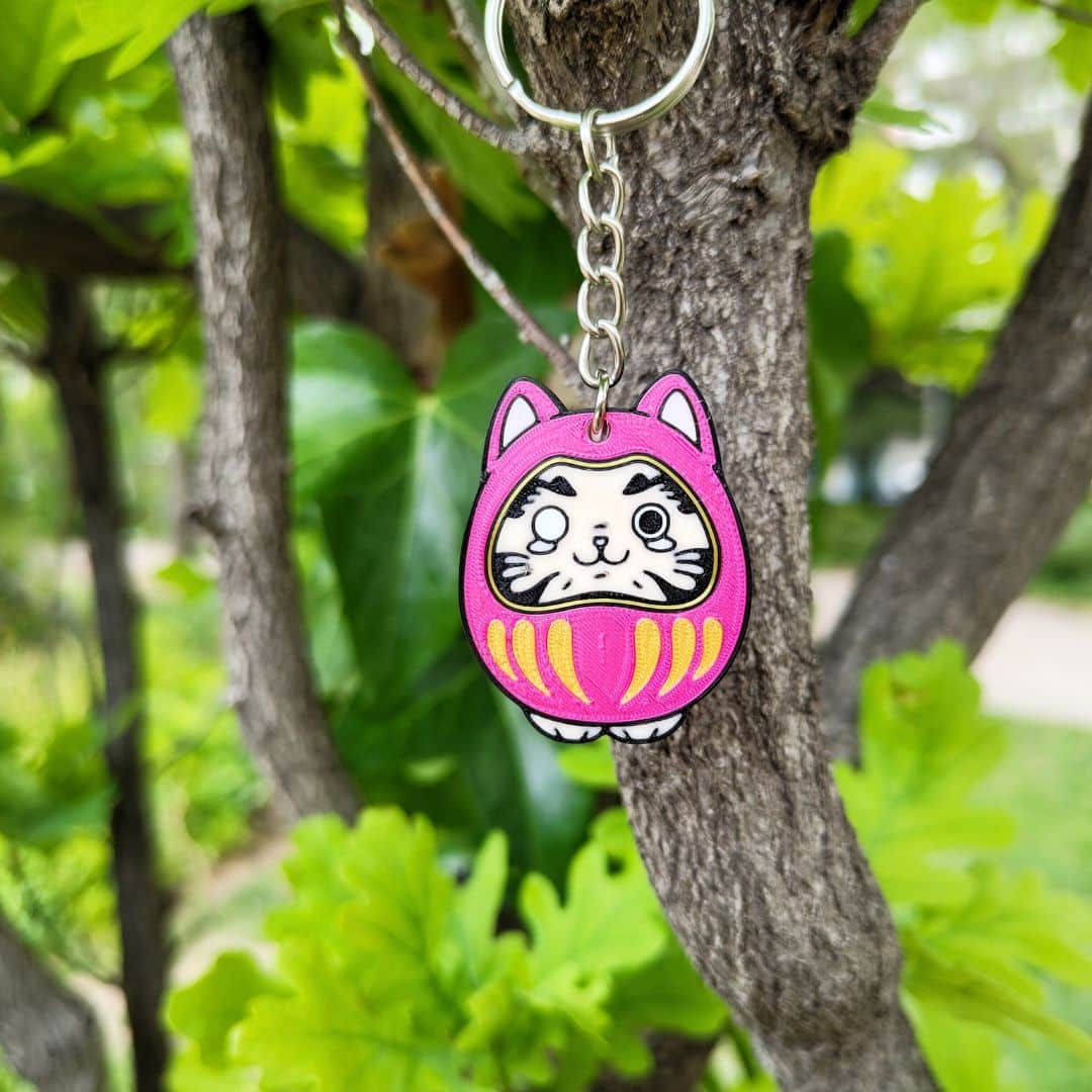 Kawaii Cat Daruma Keychains
