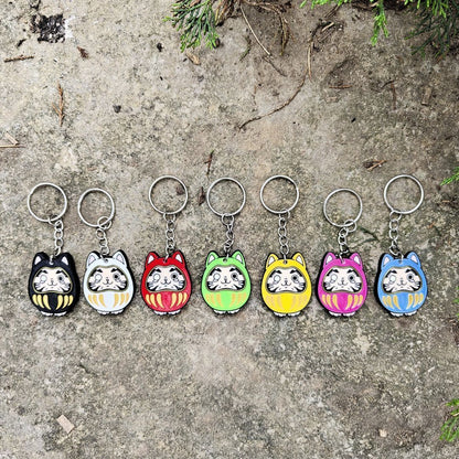 Kawaii Cat Daruma Keychains