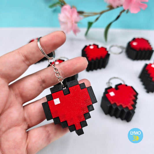 Llavero clicker corazón pixel