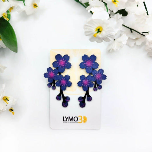 Pendientes dark ramas de cerezo - 5