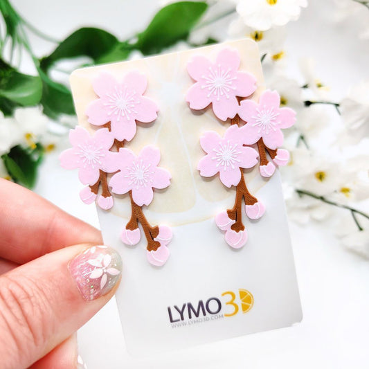 Pendientes rama de cerezo