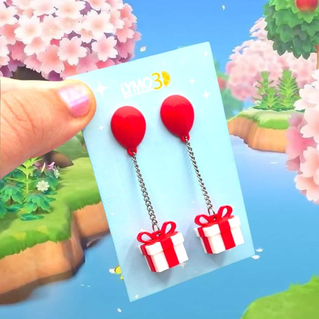 pendientes globo con regalo
