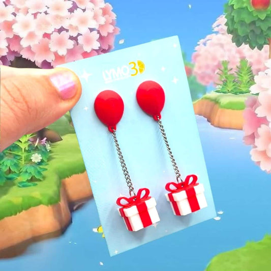 pendientes globo con regalo