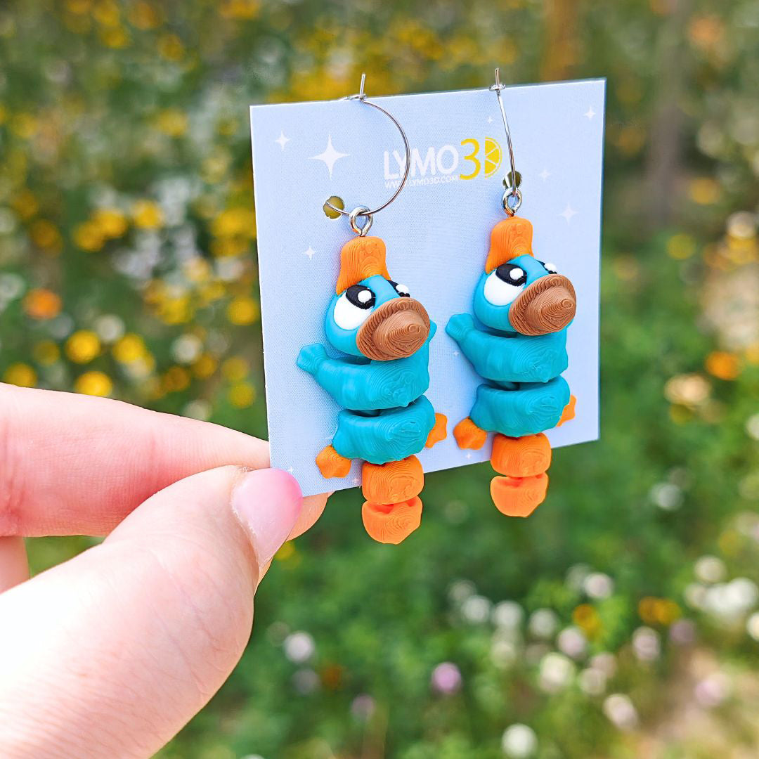 Pendientes animales articulados con aro