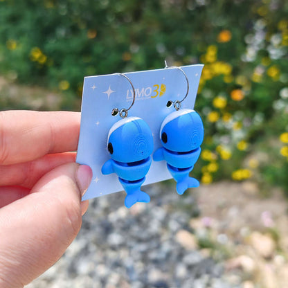 Pendientes animales articulados con aro
