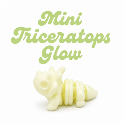 Mini articulated fluorescent triceratops